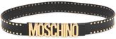 Moschino Ceinture En Cuir Avec Logo Lettre Cloutées 35mm