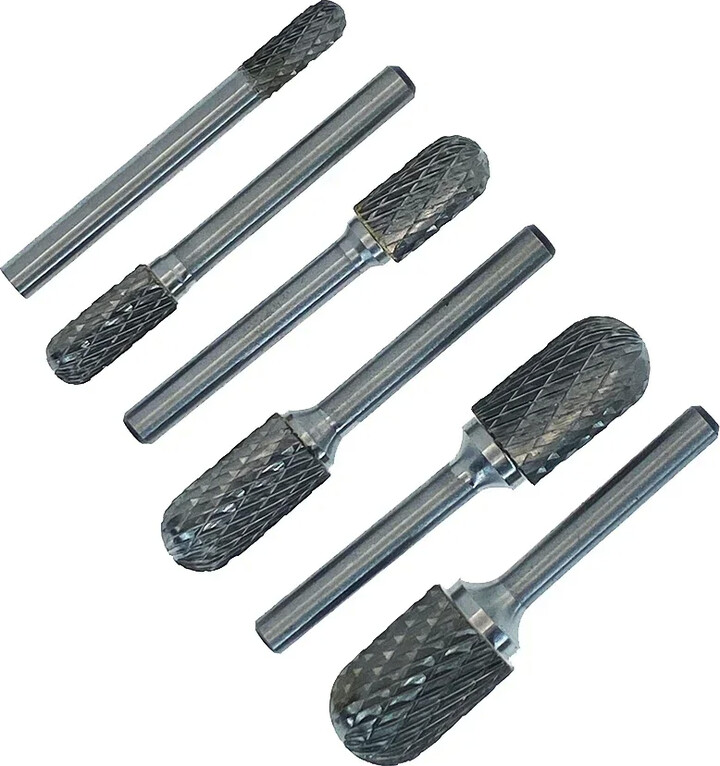 Roxin 6mm C & CX Type Head Tungsten Carbide Rotary File Tool Point Burr Grinder Abrasive Tools Drill Milling Carving Bit Tools for Metal