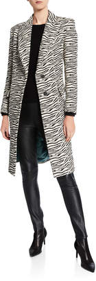 Smythe Zebra-Print Peaked-Lapel Overcoat