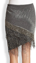 Thumbnail for your product : Haute Hippie Beaded Fringed Jersey Skirt