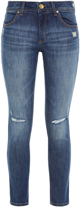 DL1961 Emma Distressed Low-rise Skinny Jeans