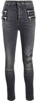 Thumbnail for your product : Unravel Project Distressed-Effect Zip-Detail Denim Jeans