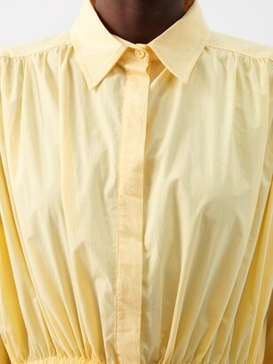Matteau Drawstring-waist Organic-cotton Maxi Shirt Dress - Lemon