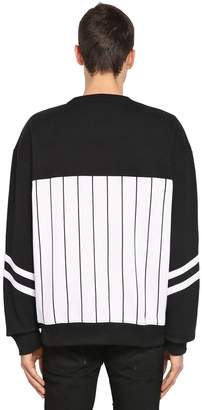 Balmain Logo Cotton Jersey Baseball Sweatshirt