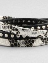 Thumbnail for your product : Alexandra Beth Designs Snakeskin Leather Wrap Bracelet