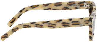 Saint Laurent Off-White & Brown Leopard SL 402 Sunglasses