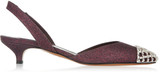 Thumbnail for your product : Bruno Magli Efia crystal-embellished glittered slingbacks
