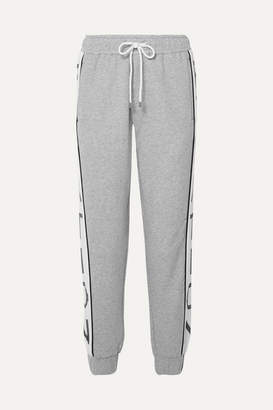 P.E Nation Easy Run Striped Melange French Cotton-terry Track Pants - Gray