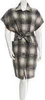 Thumbnail for your product : Oscar de la Renta Short Sleeve Plaid Coat