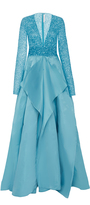 Thumbnail for your product : Naeem Khan Beaded V-neck Panel Gown