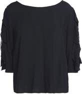 Thumbnail for your product : Velvet by Graham & Spencer Lace-trimmed Ruffled Mousseline Blouse