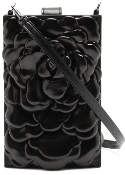 Valentino Garavani - Atelier Mini Petal-effect Leather Bag - Black