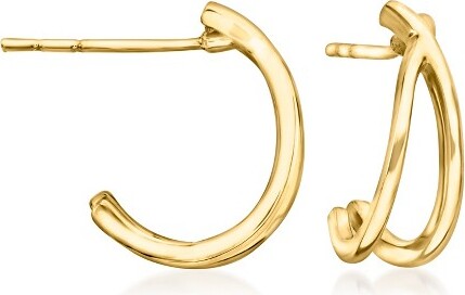 Ross-Simons Ross-SimonsItalian10ktYellowGoldSplitC-HoopEarrings