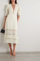 Thumbnail for your product : Reformation Ginny Lace-trimmed Pintucked Georgette Midi Dress