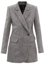 Thumbnail for your product : Petar Petrov Imani Wool Herringbone-tweed Jacket - Grey