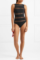 Thumbnail for your product : Emma Pake Valentina Mesh-paneled Swimsuit - Black