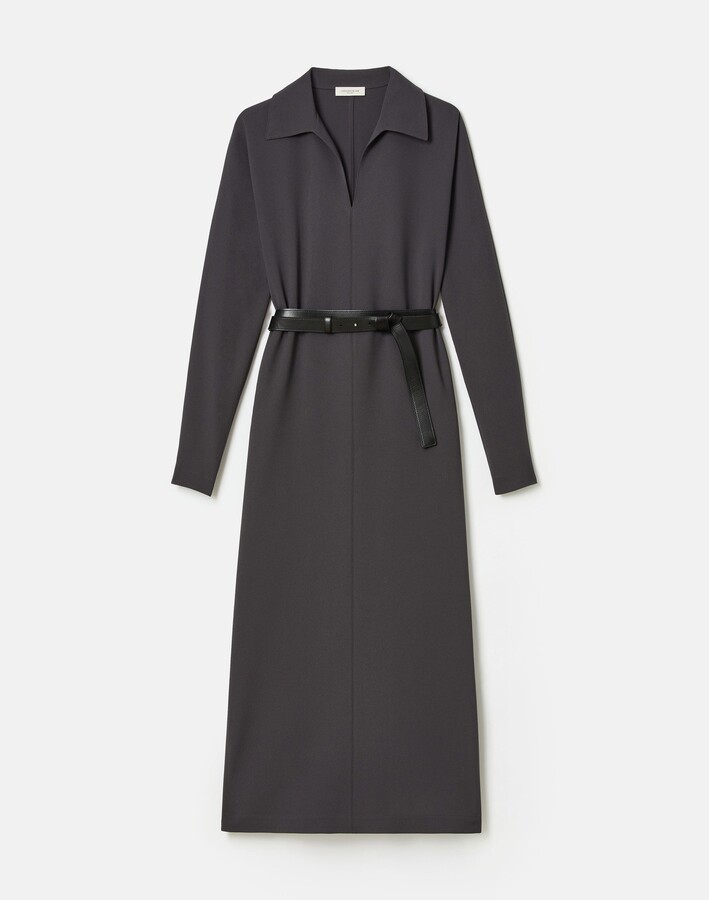 Lafayette 148 New York Responsible Finesse Crepe Dolman Belted Dress