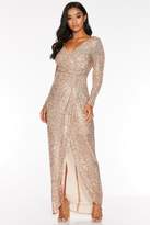 limited edition everlasting rose gold sequin long sleeve maxi dress