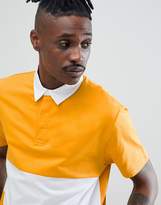 Thumbnail for your product : ASOS Design Rugby Polo Shirt With Contrast Panel In Yellow