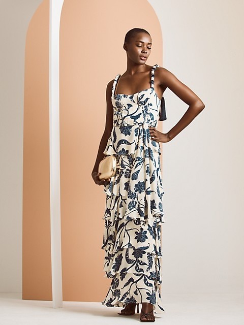 Johanna Ortiz Cat Goddess Tiered Silk Maxi Dress - ShopStyle