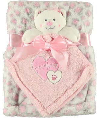 Baby Gear Pawfect" 2-Piece Plush Blanket Set - pink, one