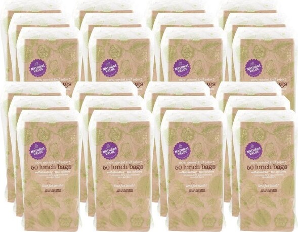 Natural Value NaturalValueBrownLunchBags-Caseof24/50ct