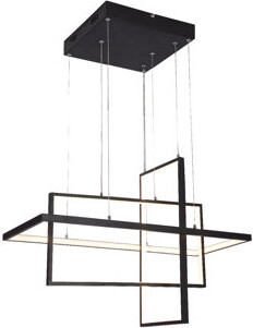 Orren Ellis Wickes 3-Light Unique / Statement Square / Rectangle LED Chandelier