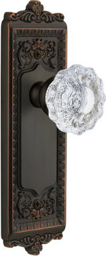 Grandeur Windsor Plate Single Dummy with Versailles Crystal Door Knob