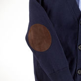 Thumbnail for your product : Ralph Lauren Suede-Elbow-Patch Cardigan
