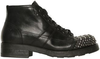 O.x.s. Studded Toe Leather Combat Boots