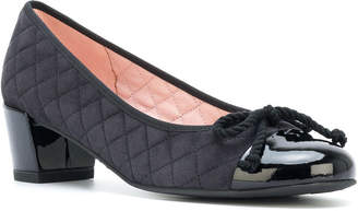 Pretty Ballerinas quilted block heel ballerina shoes