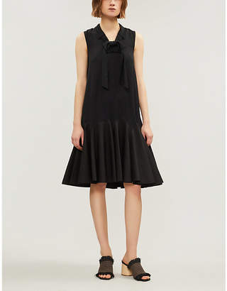 J.W.Anderson Bow-trim stretch-jersey and crepe shift dress