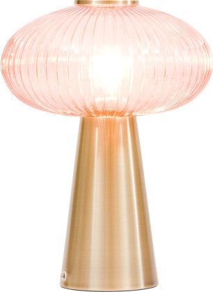 TJMAXX 16In Ribbed Glass Metal Uplight Tabletop Lamp, Gold