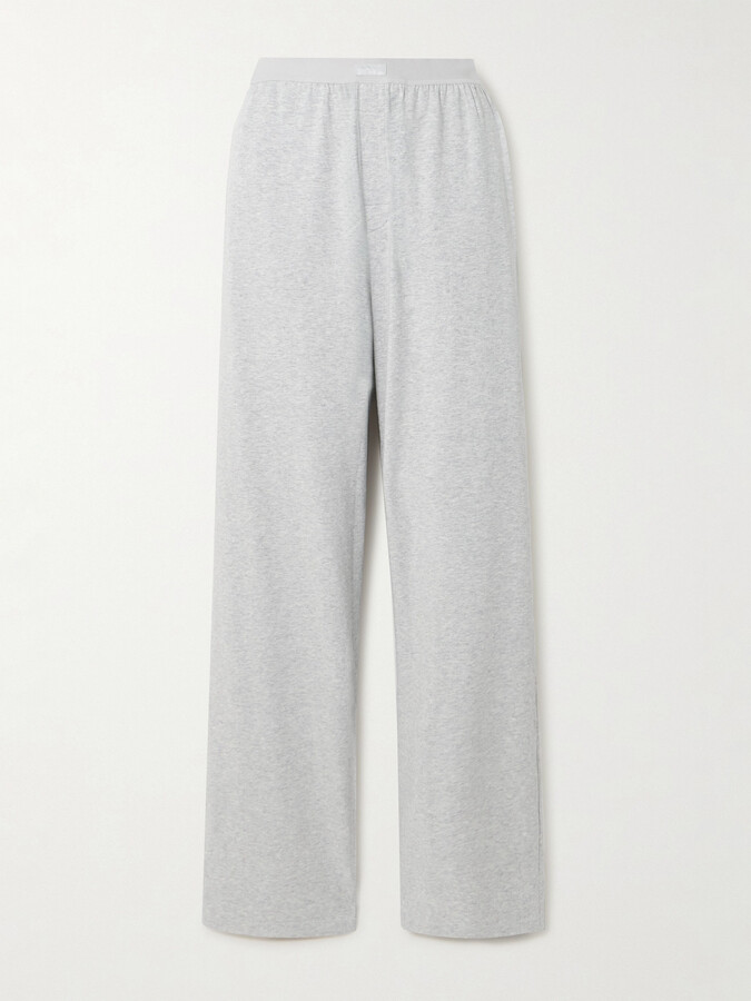 SKIMS - Boyfriend Stretch-modal And Cotton-blend Jersey Track Pants - Light Heather Grey