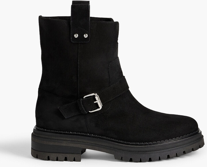 Sergio Rossi Motor 015 buckled suede ankle boots - ShopStyle