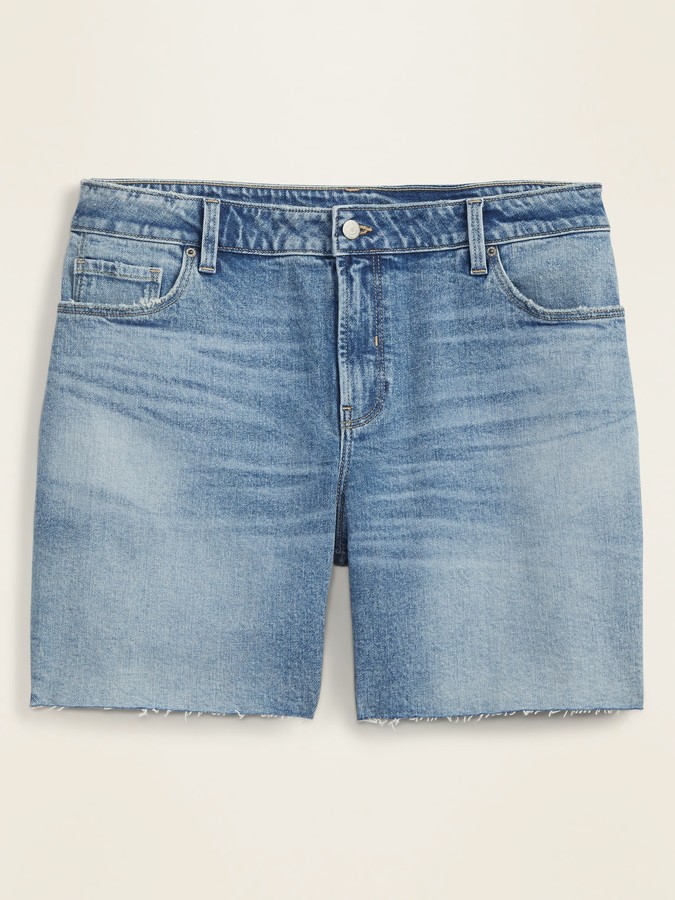 knee high denim shorts