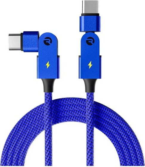Raycon®MagicSpin100-WattUSB-C®toUSB-C®ChargeandSyncCable,3.3Ft.(Blue)