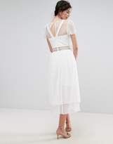 Thumbnail for your product : True Decadence Tall Tulle Ruffle Midi Dress With Metal Ring Detail