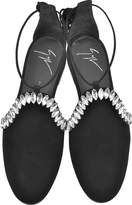 Thumbnail for your product : Giuseppe Zanotti Black Suede Flat Mule w/Ankle Wrap