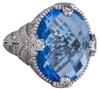 Judith Ripka Blue Quartz & Diamond Cocktail Ring