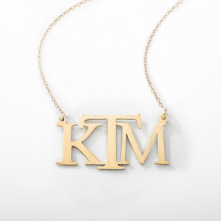 Pottery Barn Teen Monogram Casual Block Necklace Shopstyle