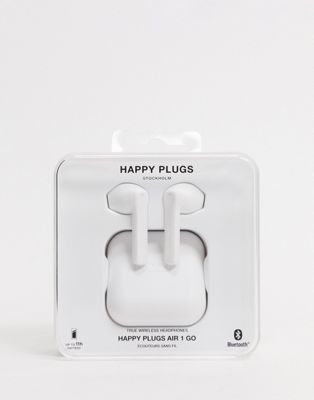 Happy Plugs Air1 Go wireless earphones in white