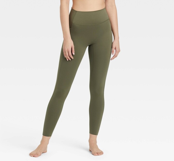 Women's High-Waisted Pocket Leggings Wild Fable Olive Green Size XS