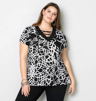Avenue Scribble Lace Up Swing Top