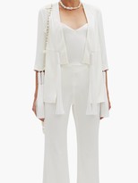 Thumbnail for your product : Galvan Sevilla Collarless Tassel-trimmed Crepe Jacket - White