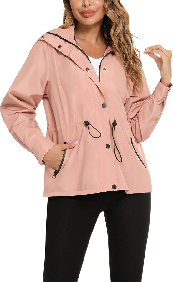 Rain Coat Windbreaker For Women Zipper Hiking Waterproof Fashion
