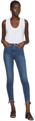 Frame Blue Le High Skinny Triangle Hem Jeans