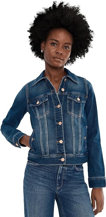 Liverpool Los Angeles Classic Jean Jacket Women's Coat Yuba : SM, Cotton/Denim/Polyester