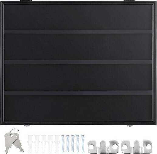 VEVOR36GradedSportsCardDisplayCase,30.5x24.3x2.1in,BaseballCardDisplayFramewith98%UVProtectionClearViewPCGlass,Black