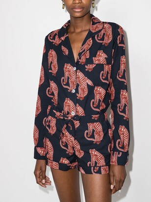 Desmond & Dempsey Sansindo Tiger print pyjama set